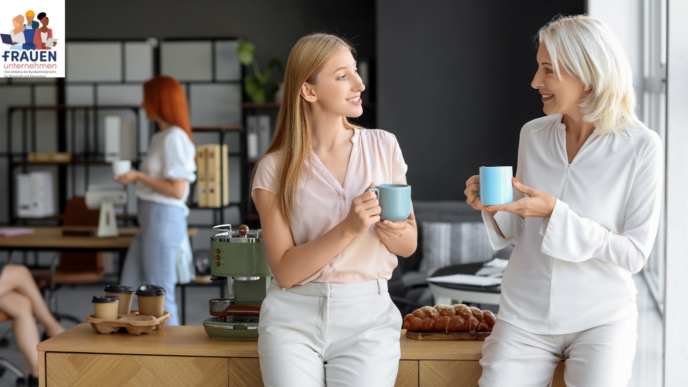 Frühstücksgespräch für Frauen, die über Selbstständigkeit nachdenken: persönliche Einblicke von Vorbild-Unternehmerinnen und Austausch in kleinen Gruppen.